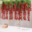 5 Pack 44" Silk Hanging Wisteria Flower Garland Vines in Burgundy, 3 Strands in 1 Bush