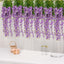 5 Pack 44" Silk Hanging Wisteria Flower Garland Vines in Purple, 3 Strands in 1 Bush
