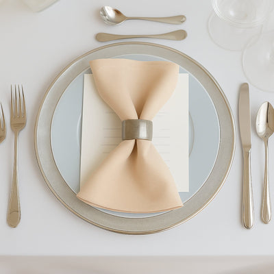 5 Pack Beige Scuba Napkins â€“ 17’’x17’’ Wrinkle-Free & Stain Resistant Cloth Napkins - Napkins