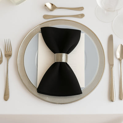 5 Pack Black Scuba Napkins â€“ 17’’x17’’ Wrinkle-Free & Stain Resistant Cloth Napkins - Napkins