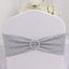 5 Pack Chair Sashes Shimmer Tinsel Spandex 5"x12" with Silver Rhinestone Buckles Silver - Stylish Decor for Weddings