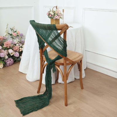 5 Pack Cheesecloth Gauze 16’’x88’’ Chair Sashes Hunter Emerald Green - Boho Chair Decorations - Chair Sashes