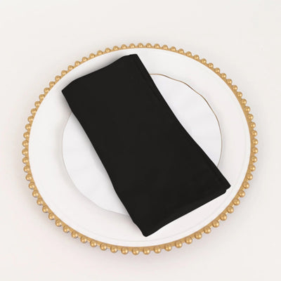 5 Pack Cotton Blend 20’’x20’’ Napkins Black - Wrinkle-Resistant & Washable Dinner Napkins - Napkins