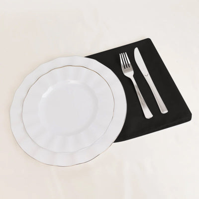 5 Pack Cotton Blend 20’’x20’’ Napkins Black - Wrinkle-Resistant & Washable Dinner Napkins - Napkins