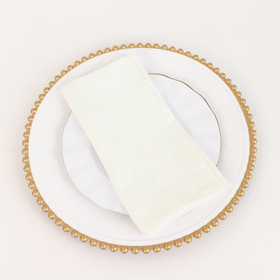 5 Pack Cotton Blend 20’’x20’’ Napkins Ivory - Wrinkle-Resistant & Washable Dinner Napkins - Napkins