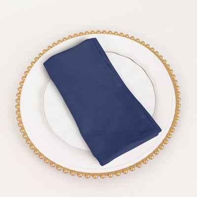 5 Pack Cotton Blend 20’’x20’’ Napkins Navy Blue - Wrinkle-Resistant & Washable Dinner Napkins - Napkins