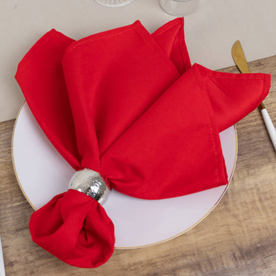 5 Pack Cotton Blend 20’’x20’’ Napkins Red - Wrinkle-Resistant & Washable Dinner Napkins - Napkins