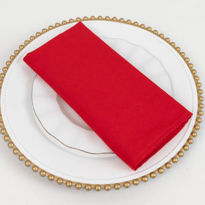 5 Pack Cotton Blend 20’’x20’’ Napkins Red - Wrinkle-Resistant & Washable Dinner Napkins - Napkins