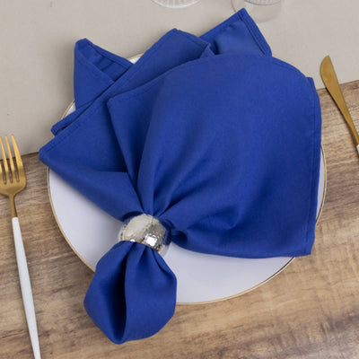 5 Pack Cotton Blend 20’’x20’’ Napkins Royal Blue - Wrinkle-Resistant & Washable Dinner Napkins - Napkins