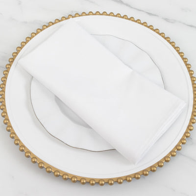 5 Pack Cotton Blend 20’’x20’’ Napkins White - Wrinkle-Resistant & Washable Dinner Napkins for Everyday Use - Napkins