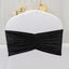 5 Pack Crushed Velvet Chair Bands Black Wide Ruffle Style - Textured Chair Sashes for Stunning Event Decor - 8’’x15’’