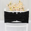 5 Pack Crushed Velvet Chair Bands Black Wide Ruffle Style - Textured Chair Sashes for Stunning Event Decor - 8’’x15’’