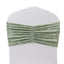 5 Pack Crushed Velvet Chair Bands Sage Green Wide Ruffle Style - Textured Chair Sashes for Stunning Event Decor