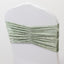 5 Pack Crushed Velvet Chair Bands Sage Green Wide Ruffle Style - Textured Chair Sashes for Stunning Event Decor