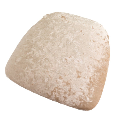 5 Pack Crushed Velvet Seat Pad Covers for Chiavari Chairs â€“ Beige Fitted Dining Chair Cushion Slipcovers Washable &