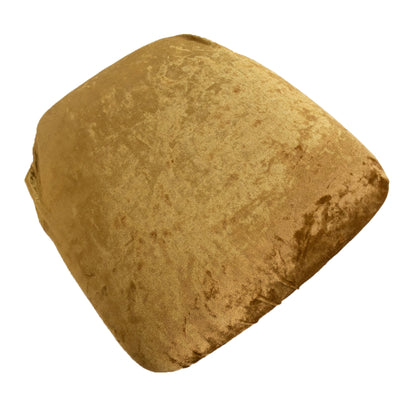 5 Pack Crushed Velvet Seat Pad Covers for Chiavari Chairs â€“ Gold Fitted Dining Chair Cushion Slipcovers Washable &