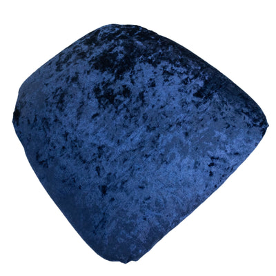 5 Pack Crushed Velvet Seat Pad Covers for Chiavari Chairs â€“ Navy Blue Fitted Dining Chair Cushion Slipcovers Washable