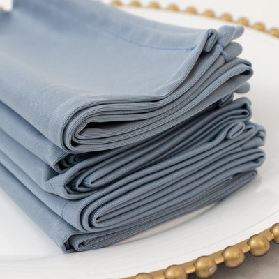 5 Pack Dusty Blue Scuba Napkins â€“ 17’’x17’’ Wrinkle-Free & Stain Resistant Cloth Napkins - Napkins