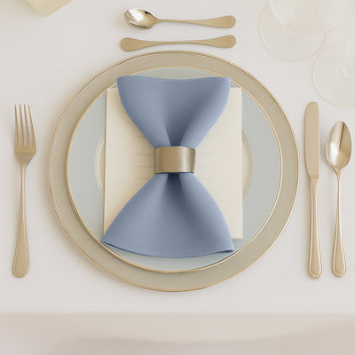 5 Pack Dusty Blue Scuba Napkins â€“ 17’’x17’’ Wrinkle-Free & Stain Resistant Cloth Napkins - Napkins