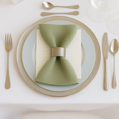 5 Pack Dusty Sage Green Scuba Napkins â€“ 17’’x17’’ Wrinkle-Free & Stain Resistant Cloth Napkins - Napkins