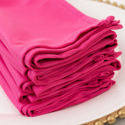 5 Pack Fuchsia Scuba Napkins â€“ 17’’x17’’ Wrinkle-Free & Stain Resistant Cloth Napkins - Napkins