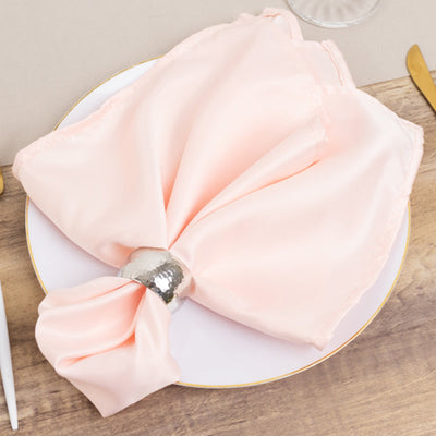 5 Pack Lamour Satin 20’’x20’’ Napkins Blush - Soft Matte Finish Dinner Napkins - Napkins