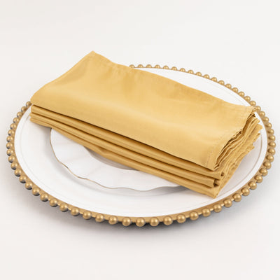 5 Pack Lamour Satin 20’’x20’’ Napkins Champagne - Soft Matte Finish Dinner Napkins - Napkins