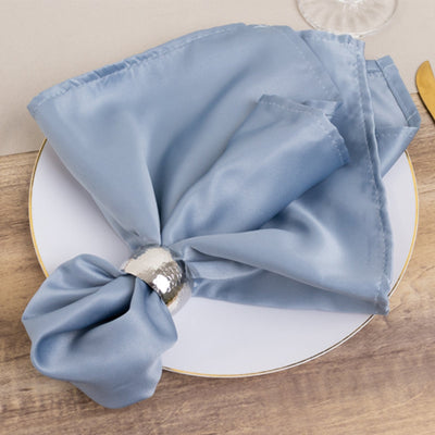 5 Pack Lamour Satin 20’’x20’’ Napkins Dusty Blue - Soft Matte Finish Dinner Napkins - Napkins