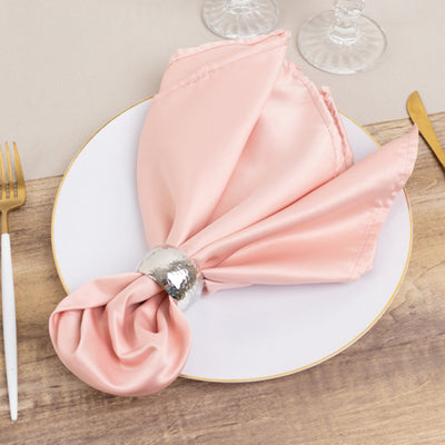 5 Pack Lamour Satin 20’’x20’’ Napkins Dusty Rose - Soft Matte Finish Dinner Napkins - Napkins