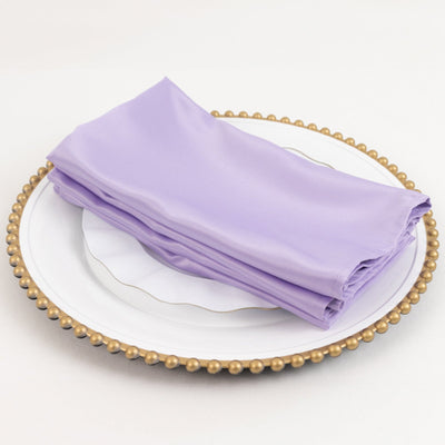 5 Pack Lamour Satin 20’’x20’’ Napkins Lavender Lilac - Soft Matte Finish Dinner Napkins - Napkins