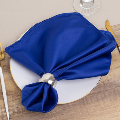 5 Pack Lamour Satin 20’’x20’’ Napkins Royal Blue - Soft Matte Finish Dinner Napkins - Napkins