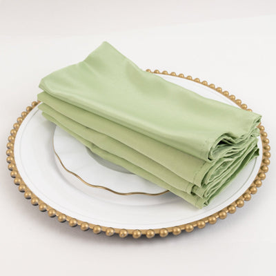 5 Pack Lamour Satin 20’’x20’’ Napkins Sage Green - Soft Matte Finish Dinner Napkins - Napkins
