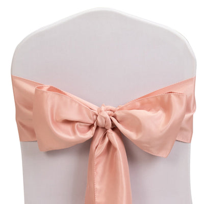 5 Pack Lamour Satin 6’’x106’’ Chair Sashes Dusty Rose - Stylish Reusable Decorative Bows - Chair Sashes