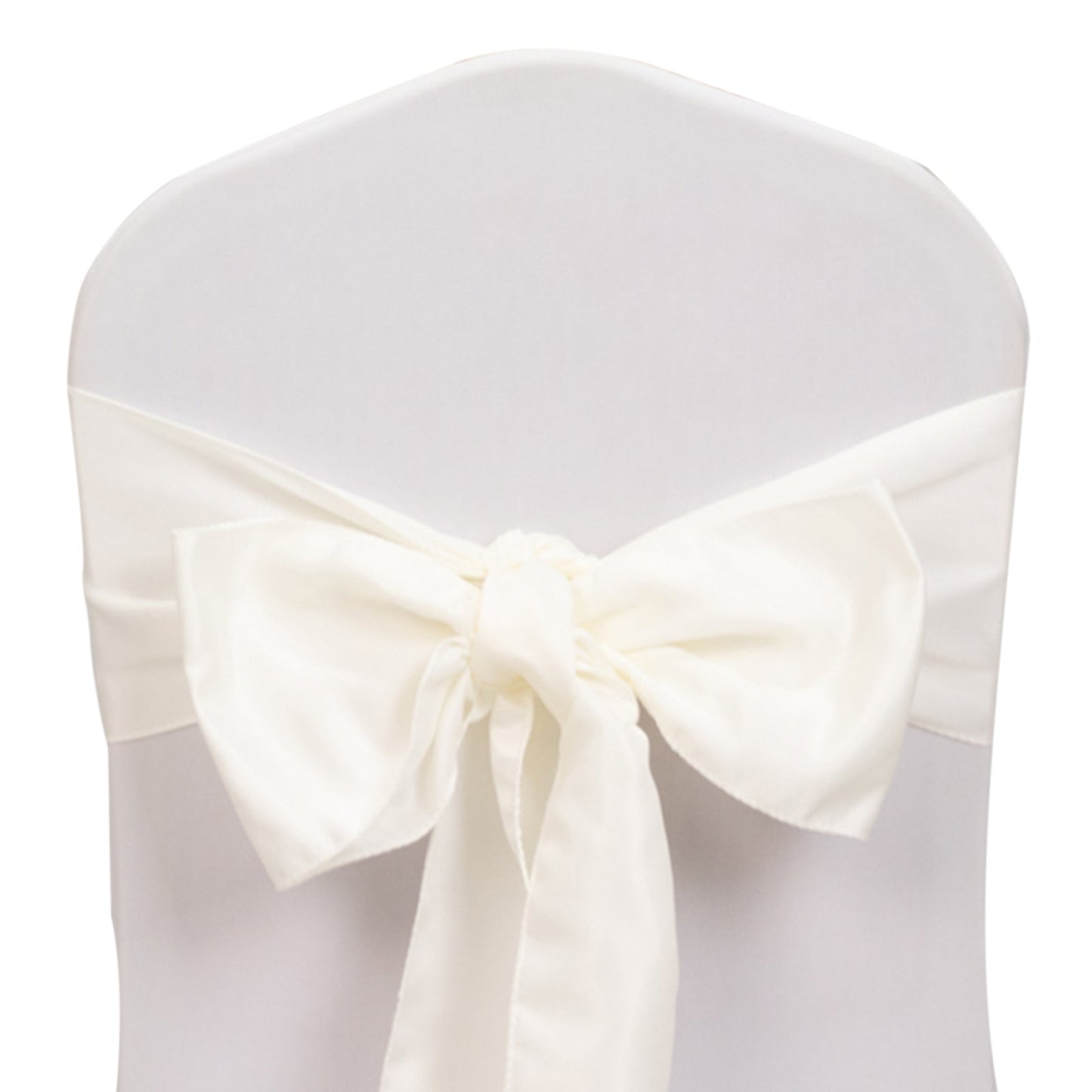 5 Pack Lamour Satin 6"x106" Chair Sashes Ivory - Stylish Reusable Decorative Bows