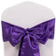 5 Pack Lamour Satin 6"x106" Chair Sashes Purple - Stylish Reusable Decorative Bows