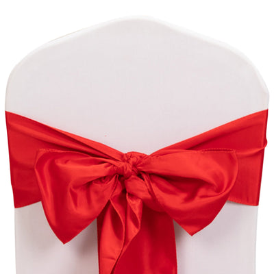 5 Pack Lamour Satin 6’’x106’’ Chair Sashes Red - Stylish Reusable Decorative Bows - Chair Sashes
