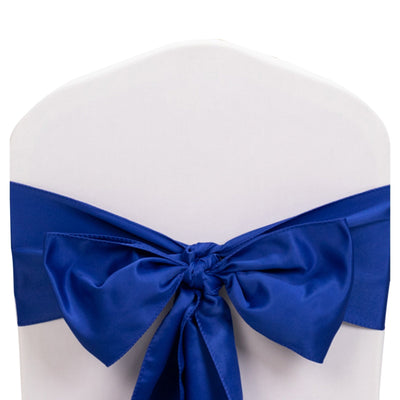 5 Pack Lamour Satin 6"x106" Chair Sashes Royal Blue - Stylish Reusable Decorative Bows