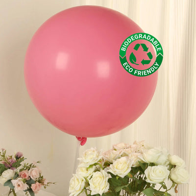 5 Pack Large Matte Pastel Pink Biodegradable Balloons 36’’ Round Eco-friendly Thickened Latex Party Balloons