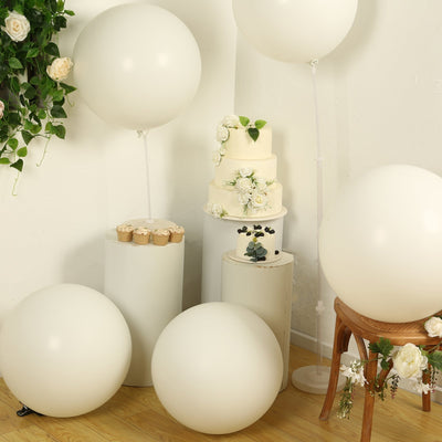 5 Pack Large Off White Biodegradable Balloons 36’’ Thickened Extra Strong Eco-friendly Latex Helium Party Balloons
