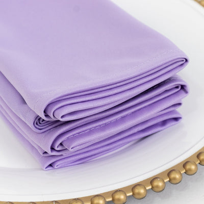 5 Pack Lavender Lilac Scuba Napkins â€“ 17’’x17’’ Wrinkle-Free & Stain Resistant Cloth Napkins - Napkins