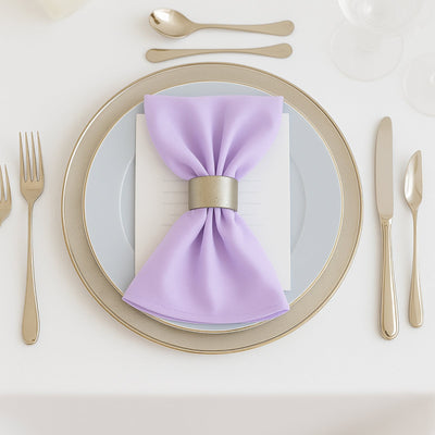 5 Pack Lavender Lilac Scuba Napkins â€“ 17’’x17’’ Wrinkle-Free & Stain Resistant Cloth Napkins - Napkins