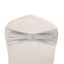 5 Pack Metallic Spandex Chair Sashes Silver - Stretch Fit Chair Bands With Round Diamond Buckles