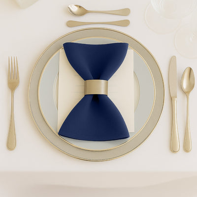 5 Pack Navy Blue Scuba Napkins â€“ 17’’x17’’ Wrinkle-Free & Stain Resistant Cloth Napkins - Napkins