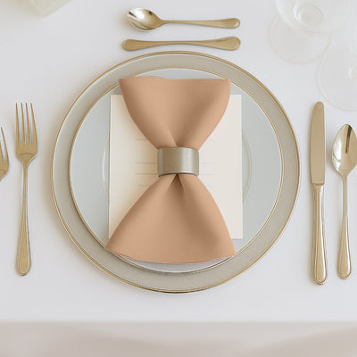 5 Pack Nude Scuba Napkins â€“ 17’’x17’’ Wrinkle-Free & Stain Resistant Cloth Napkins - Napkins