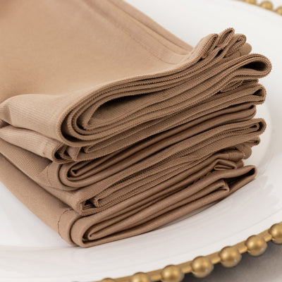 5 Pack Nude Scuba Napkins â€“ 17’’x17’’ Wrinkle-Free & Stain Resistant Cloth Napkins - Napkins