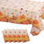 5-Pack Plastic Tablecloths Orange Thanksgiving Rectangle with Fall Leaves Pumpkin Print - Festive PVC Disposable Table Covers 54"x108"
