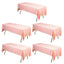 5-Pack Plastic Table Covers Pink Checkered Rectangle - Durable PVC Disposable Covers for Events 54"x108"