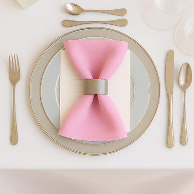 5 Pack Pink Scuba Napkins â€“ 17’’x17’’ Wrinkle-Free & Stain Resistant Cloth Napkins - Napkins