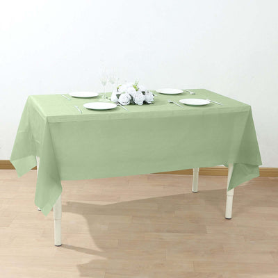 5-Pack Plastic Table Covers Sage Green Rectangle - Reliable PVC Disposable Covers for Gatherings 54’’x108’’