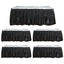 5 Pack Plastic Table Skirts Black Ruffled - Durable Disposable Skirts for Events 14ft